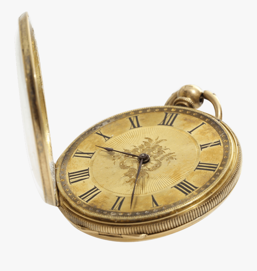 Victorian Gold Open Pocket Watch - Vintage Pocket Watch Transparent, Transparent Clipart
