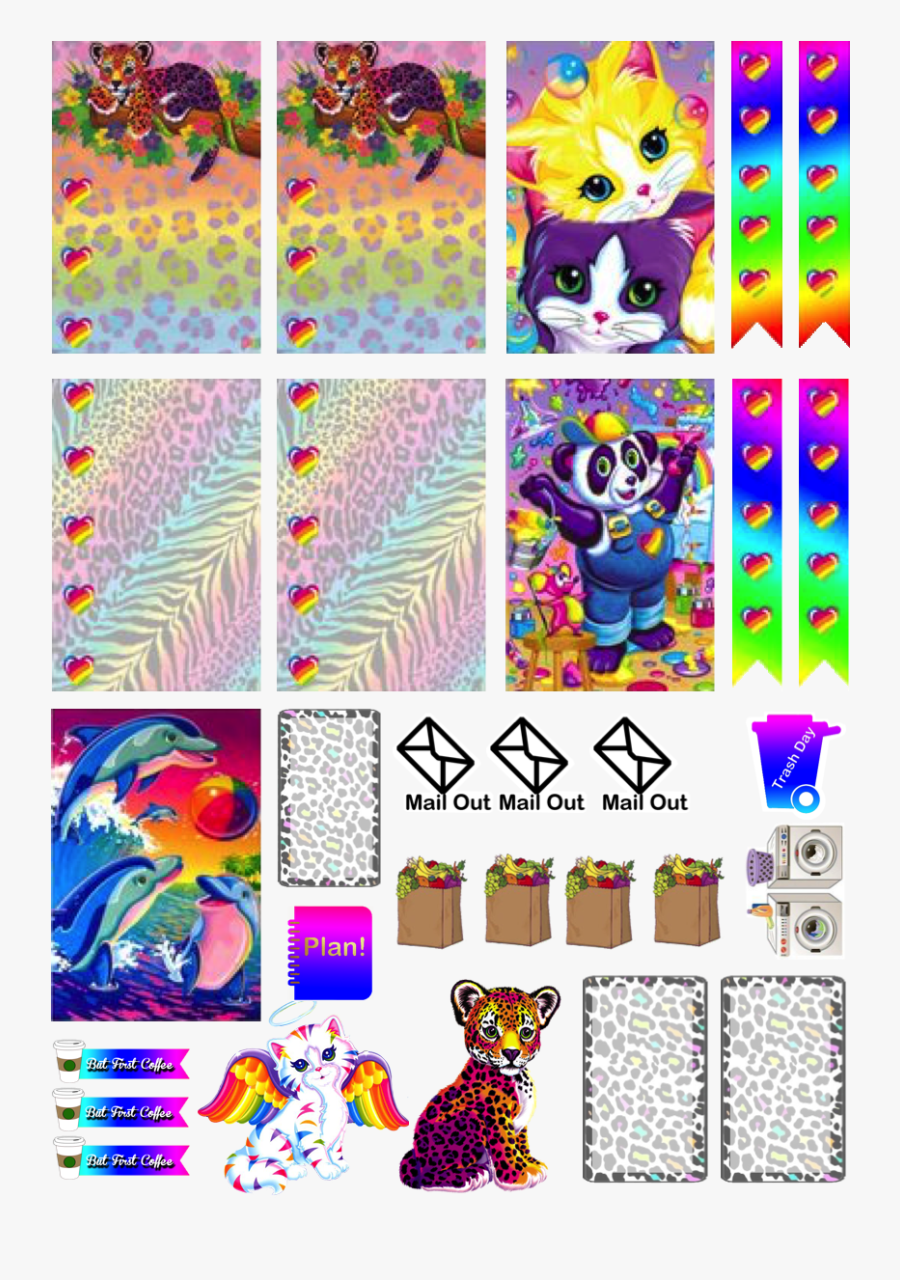 Check Mark Clipart Planner Stickers - Lisa Frank Planner Printable, Transparent Clipart