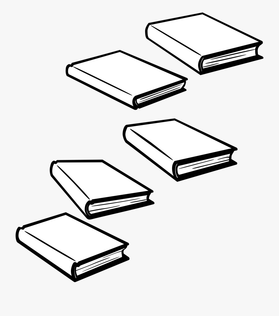 Transparent Books Drawing Png - Five Books Clipart Black And White, Transparent Clipart