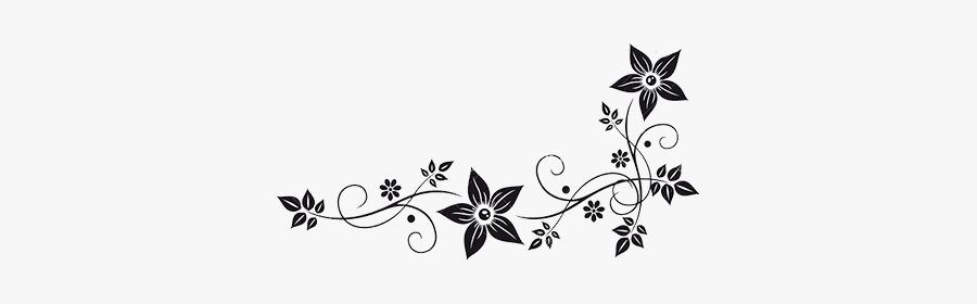 Flower Border Clipart Black And White Png, Transparent Clipart