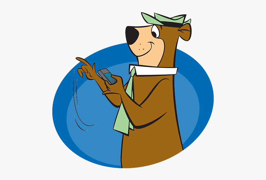 Yogi Bear On Phone - Yogi Bear On A Phone, Transparent Clipart