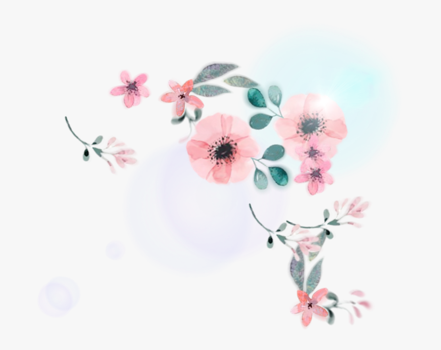 Corners Flowers Water Color Png, Transparent Clipart