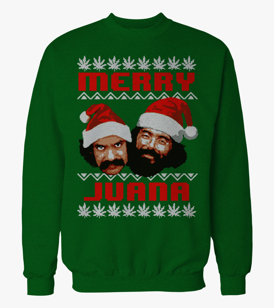 Cheech Chong Merry Juana - Cheech And Chong Christmas Sweatshirt, Transparent Clipart
