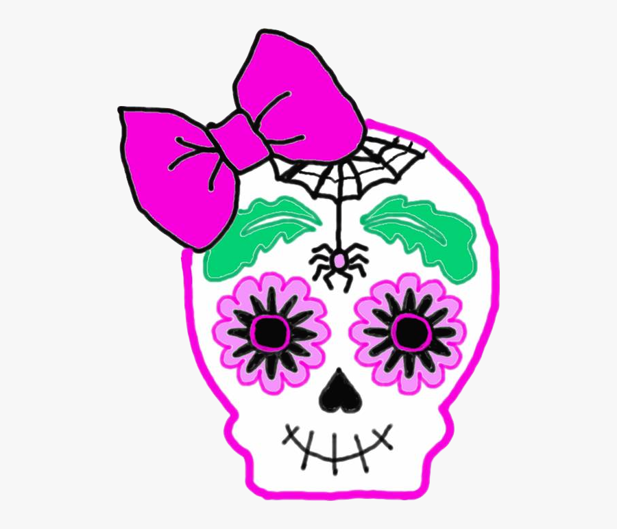 Cute Sugar Skull Clipart, Transparent Clipart