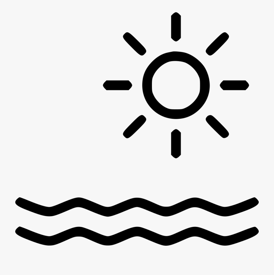 Transparent Ocean Water Clipart Black And White - Heat Icon Air Conditioner, Transparent Clipart