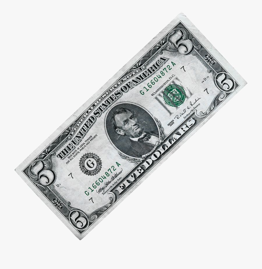 United States Five Dollar Bill Banknote United States - 5 Dollar Bill, Transparent Clipart