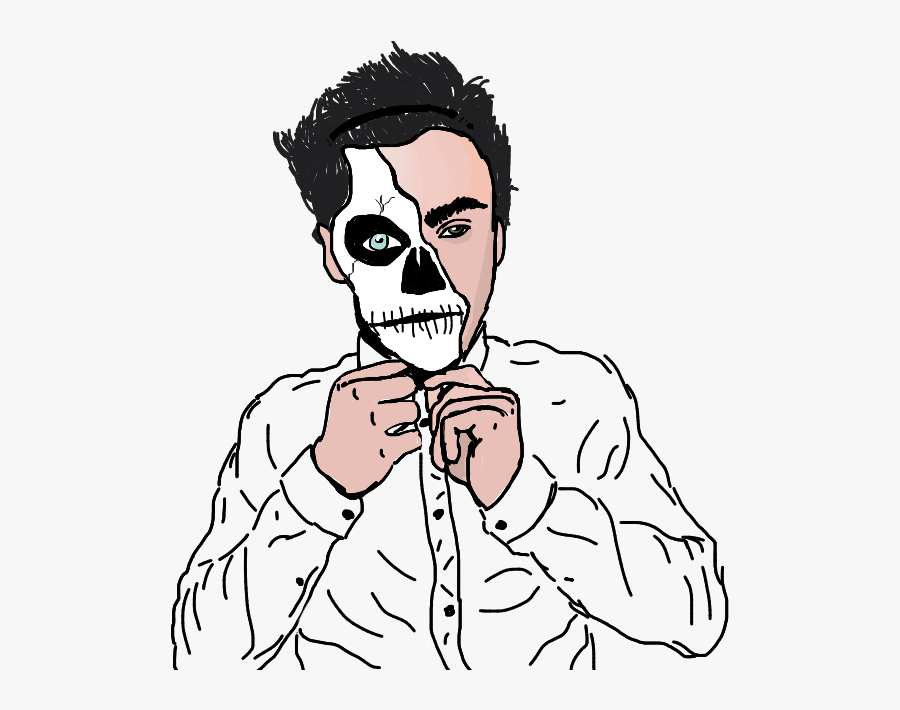 Ethandolan Halloween Skeleton Draw Drawing Sketch Freet - Halloween Skeleton Drawing, Transparent Clipart