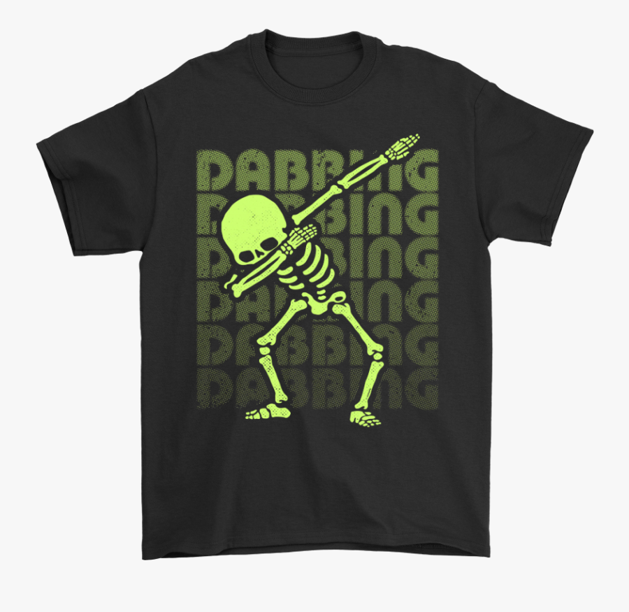 Dabbing Skeleton Yellow Green Fake Glow Effect Halloween - Rainbow Skeleton Dab, Transparent Clipart