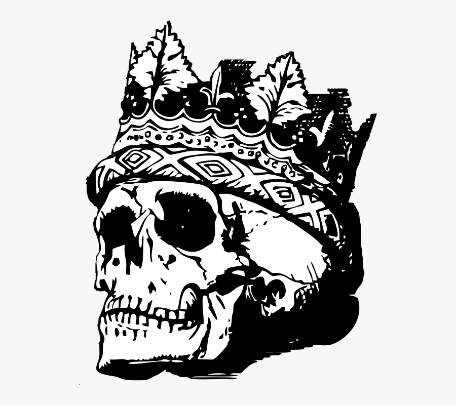 Skeleton King Black And White, Transparent Clipart