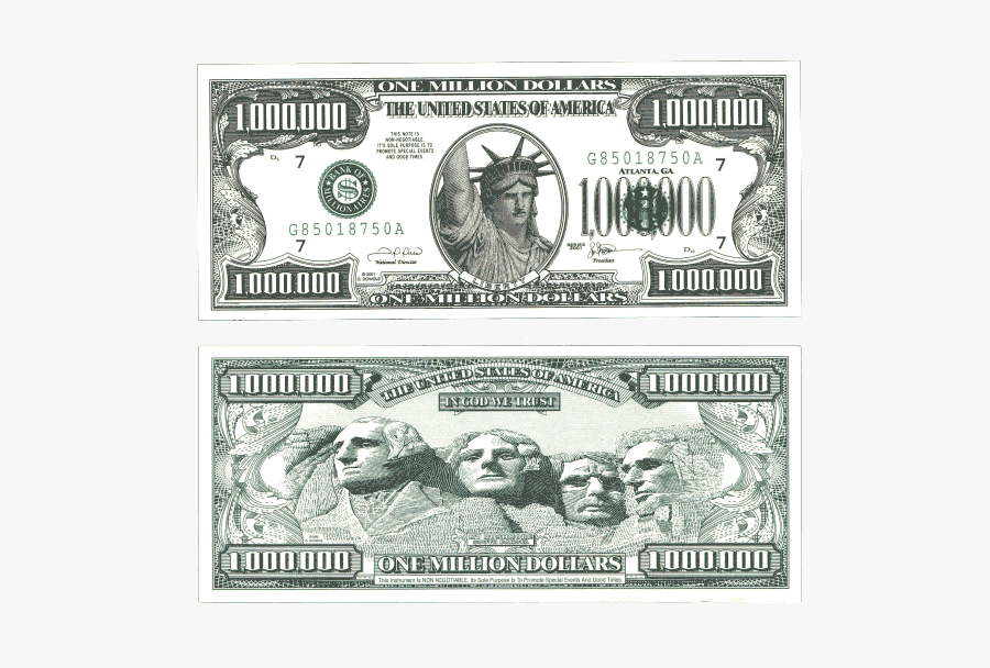 Clip Art Million D Mail Results - Original One Million Dollar Note, Transparent Clipart