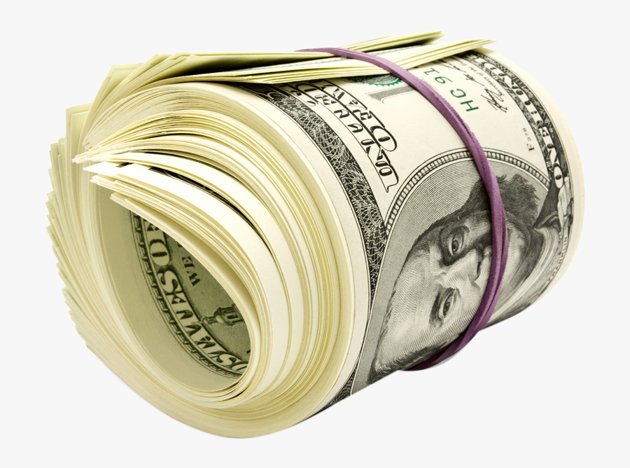 United Money Bill Dollar One States Hundred-dollar - Roll Of Money Png, Transparent Clipart