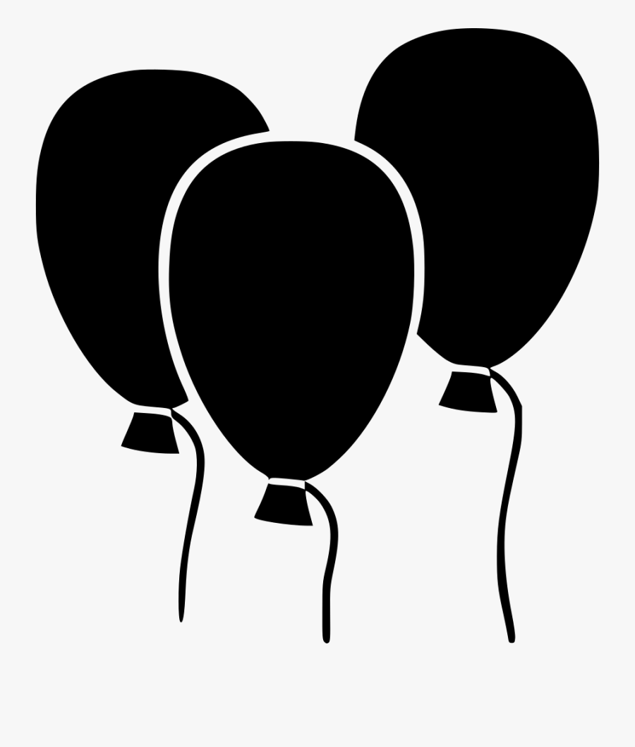 Balloons Png Black Transparent Png , Png Download - Png Black And White Cartoon Balloons, Transparent Clipart