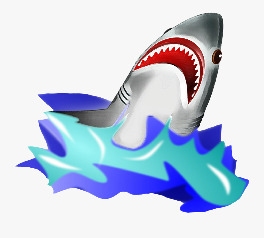 Scsharks Sharks Water Waves Ocean Blue White Shark - Shark Brushing His Teeth, Transparent Clipart