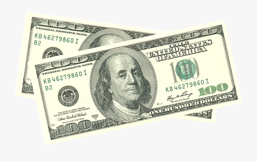 United States One Hundred Dollar Bill Banknote United - 100 Dollar Bill, Transparent Clipart