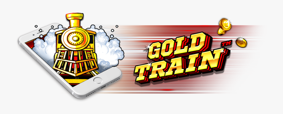 Gold Train Slots Game Logo - Mobile Phone, Transparent Clipart