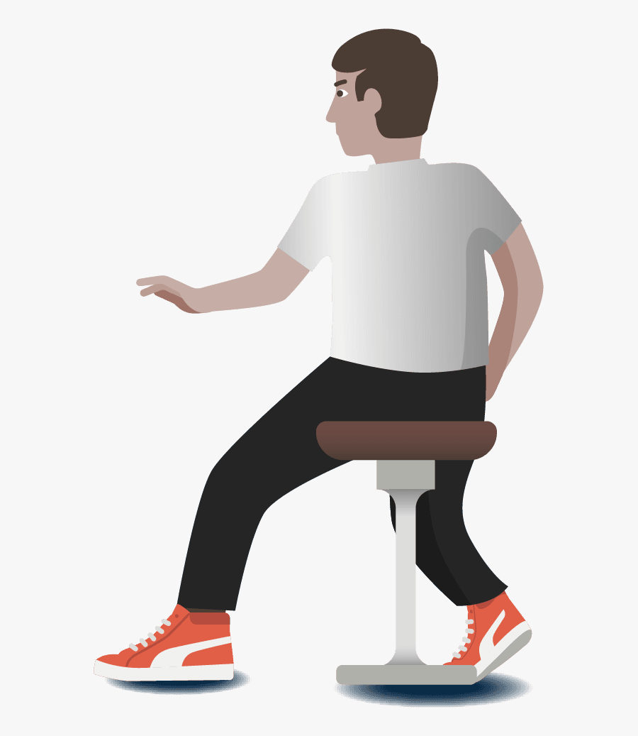 Pokie Machine User - Sitting, Transparent Clipart