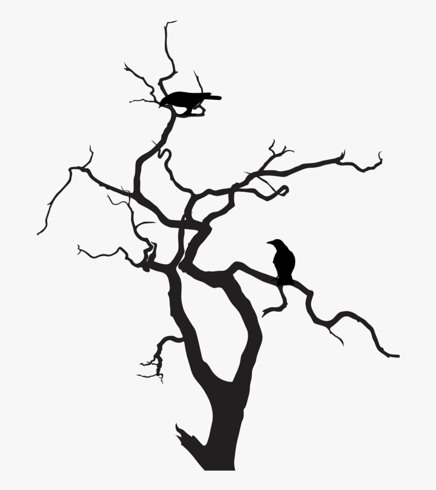 Transparent Scary Forest Clipart - Tree Heart Png Black And White, Transparent Clipart