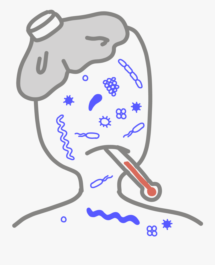 Image Of A Headshot Containing Pathogens On Its Face, Transparent Clipart