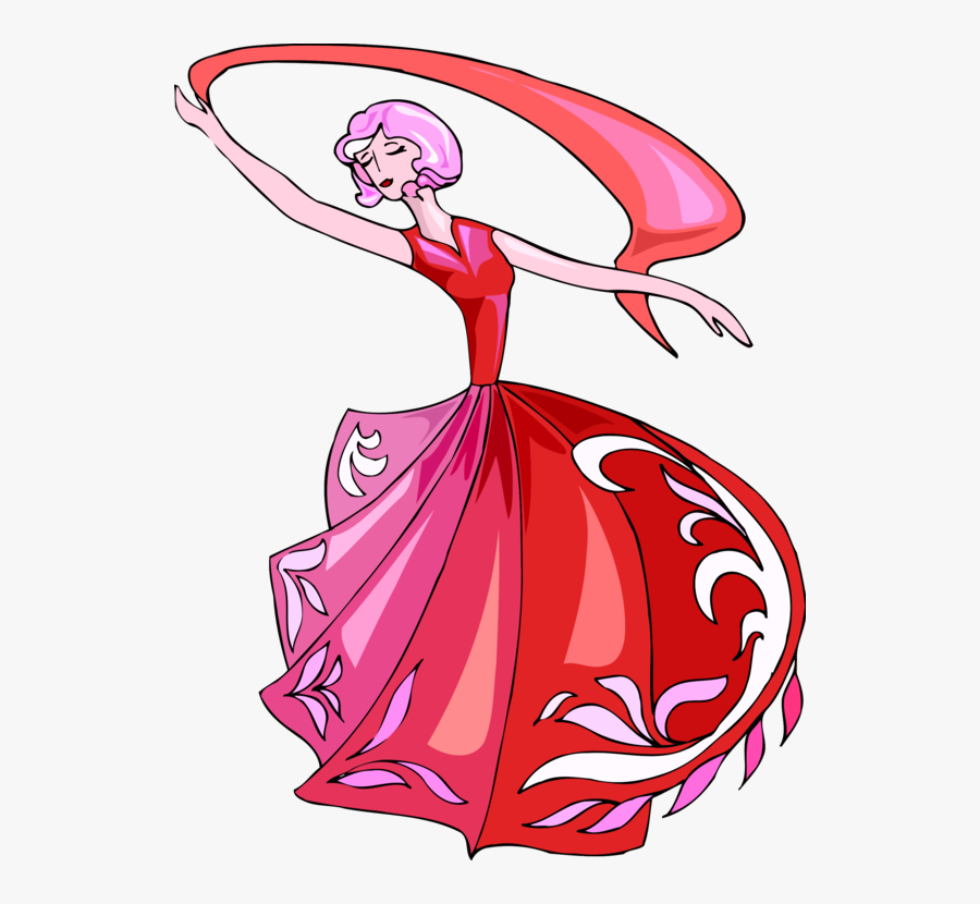 Flamenco Red Dress Dancer Drawing Cc0 - Flamenco Clip Art, Transparent Clipart