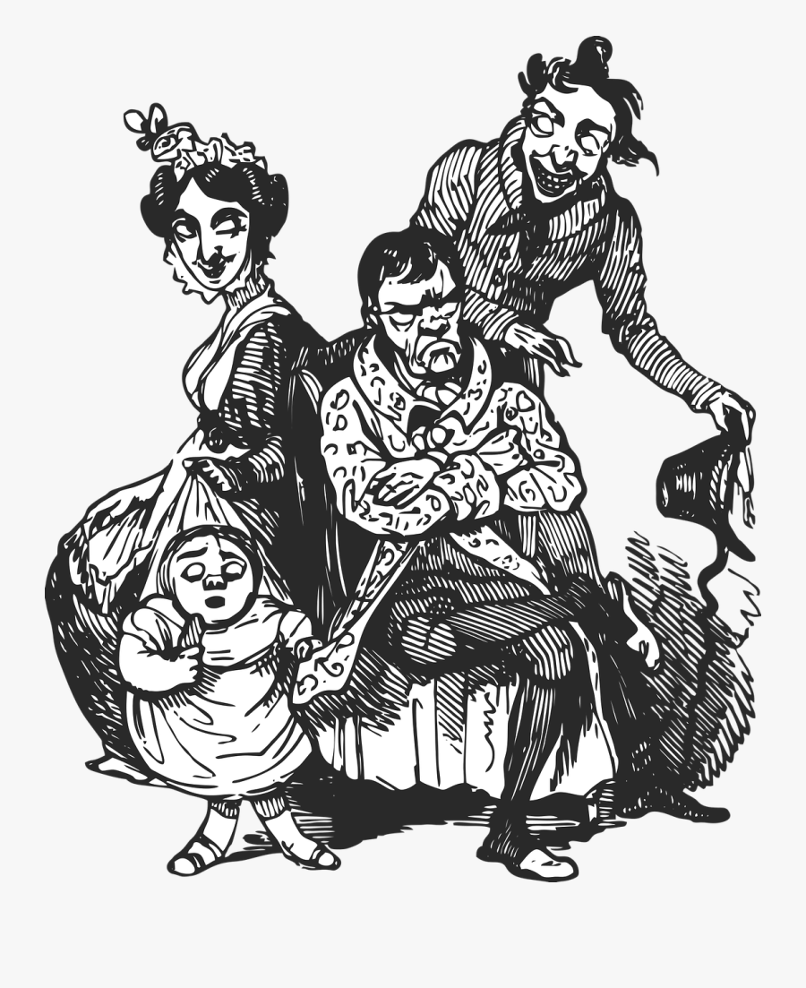 Creepy Horror Vintage Free Picture - Scary Family Png, Transparent Clipart