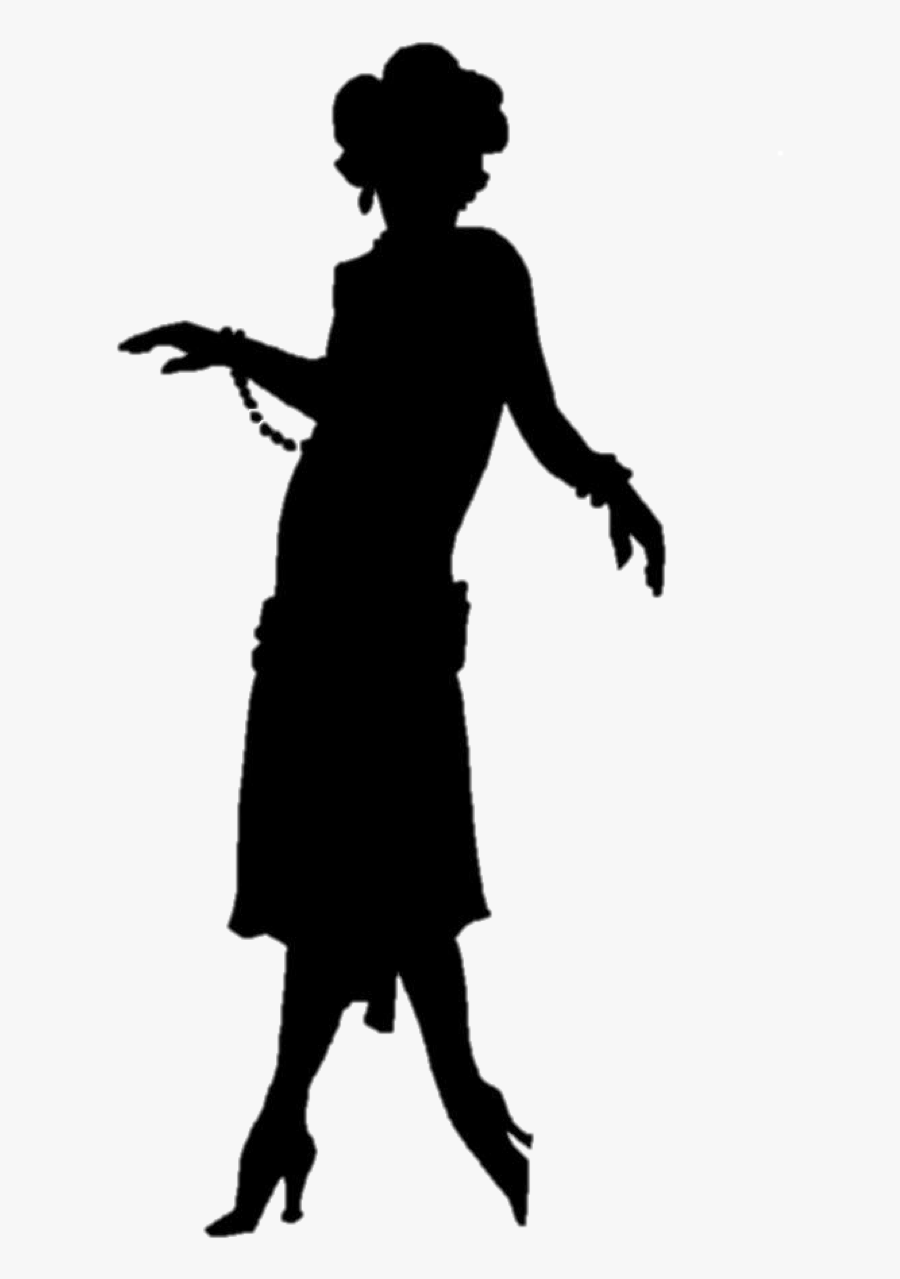 1920s Flapper Silhouette Roaring Twenties - Flapper Png, Transparent Clipart