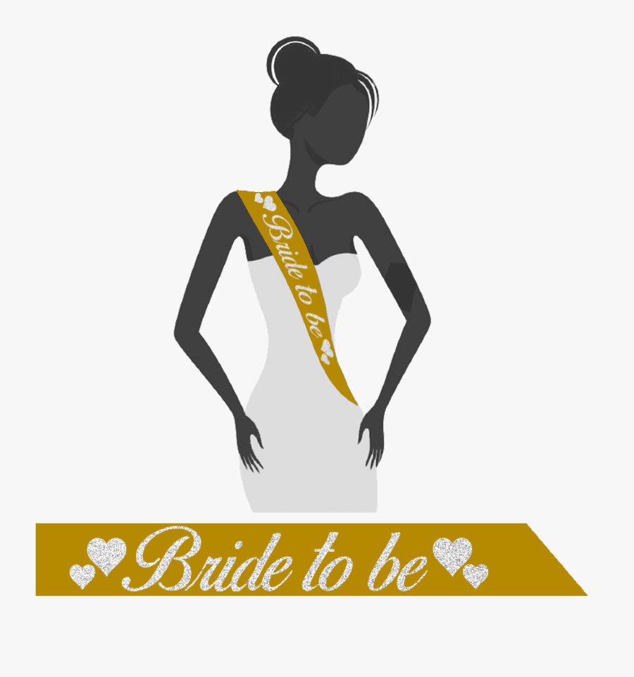 Personalized Bride To Be Sash Gold & Silver - Girl Made Of Butterflies, Transparent Clipart