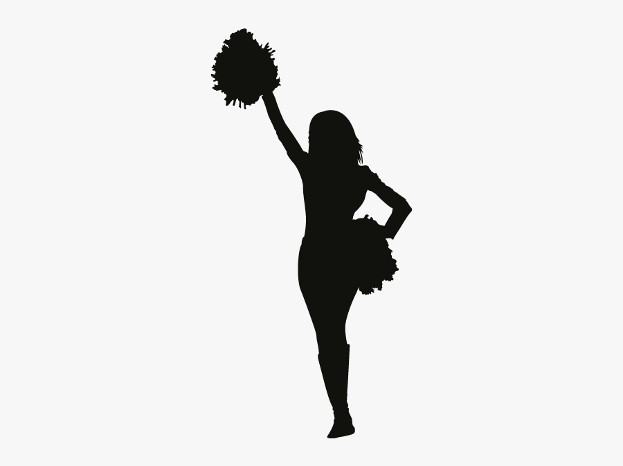 Wall Decal Sticker Cheerleading Clip Art - Transparent Background Cheerleader Silhouette Png, Transparent Clipart