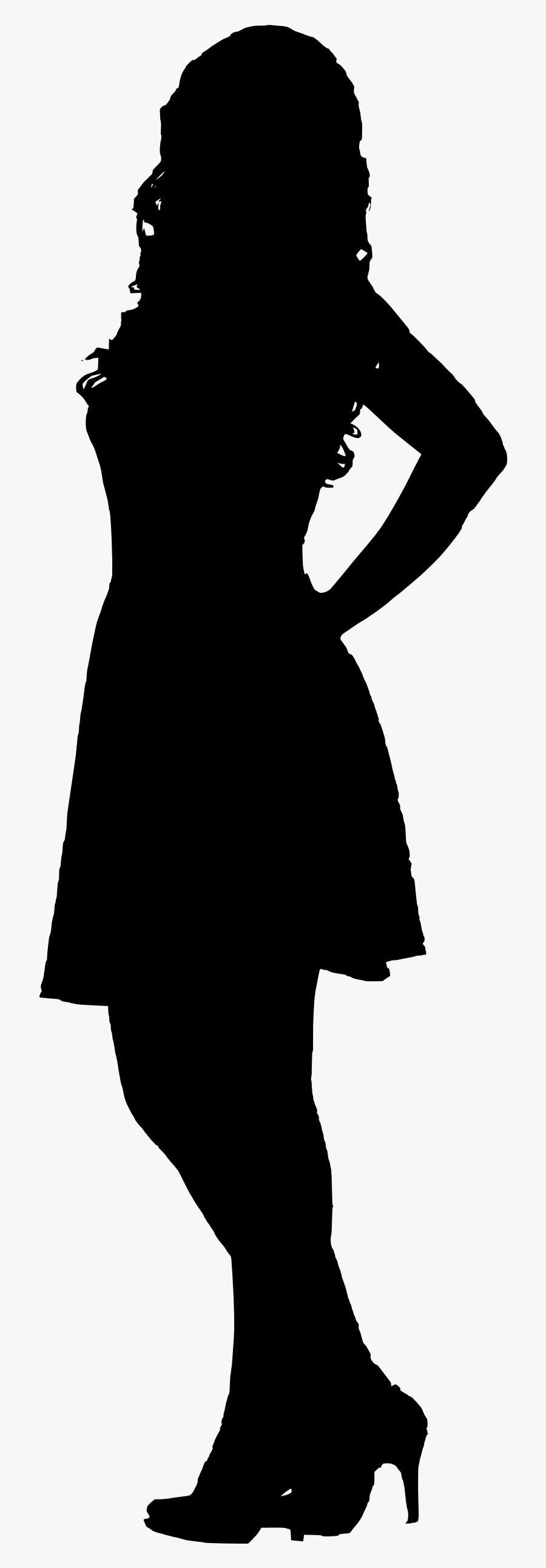 Silhouette Woman In Dress At Getdrawings - Woman Black Silhouette Png, Transparent Clipart