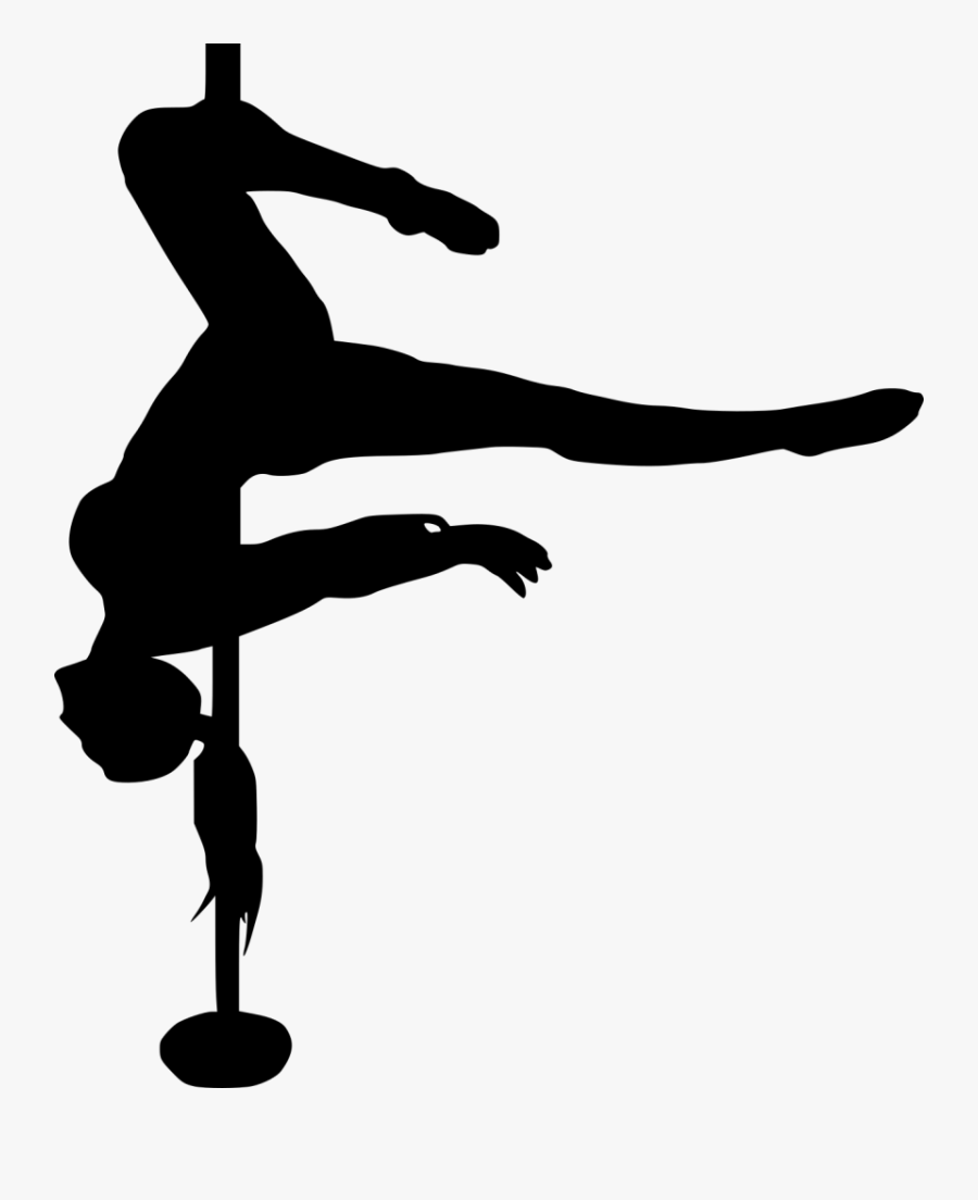 Athletic Dance ,performing - Pole Dancer Silhouette, Transparent Clipart