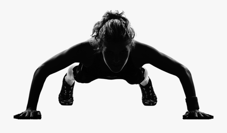 Clip Art Push Up Silhouette - Black Women Working Out Png, Transparent Clipart