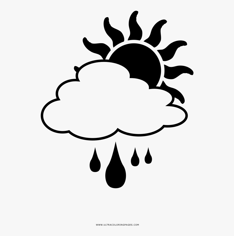 Rainy Day Coloring Page, Transparent Clipart