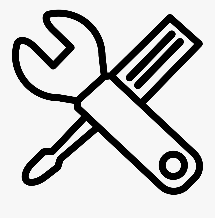 Wrench And Screwdriver Crossed - Llave Inglesa Blanca Png, Transparent Clipart