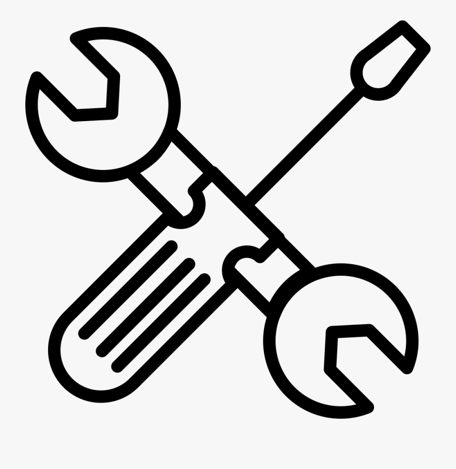 Wrench And Screwdriver In Cross - Maintenance Icon Font Awesome, Transparent Clipart