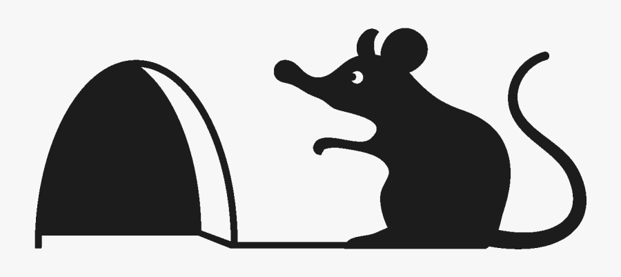 Clip Art Computer Mouse Wall Decal Silhouette Image - Rat Hole Clipart Black And White, Transparent Clipart