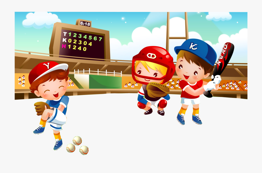 Free Clipart Baseball Game - Cartoon Baseball Game Clipart, Transparent Clipart