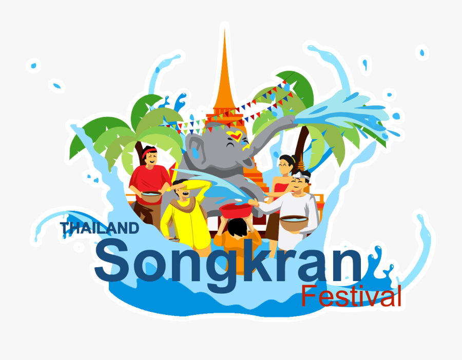 Happy Songkran Festival, Transparent Clipart