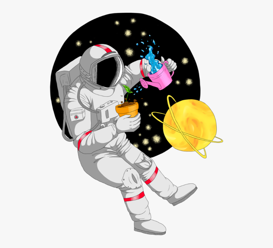 #astronaut #space #universe #sky #people #galaxy #outerspace - Astronaut In Space Drawing, Transparent Clipart