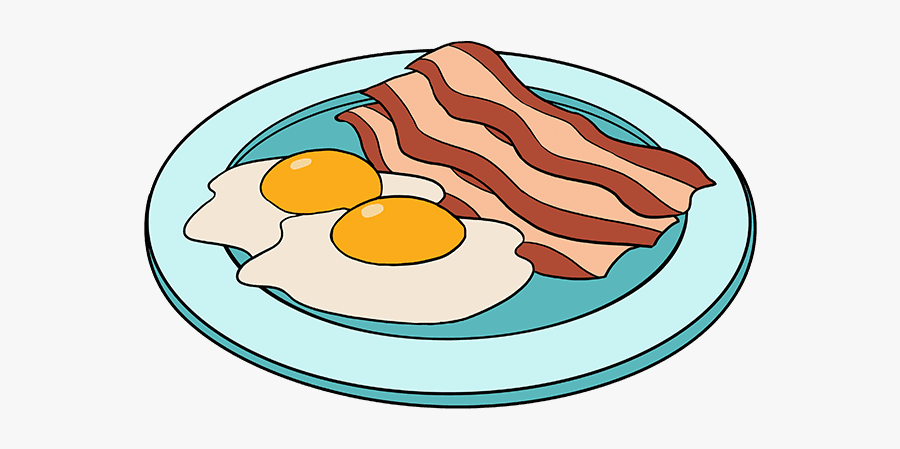 How To Draw Bacon And Eggs - Draw Bacon And Eggs, Transparent Clipart