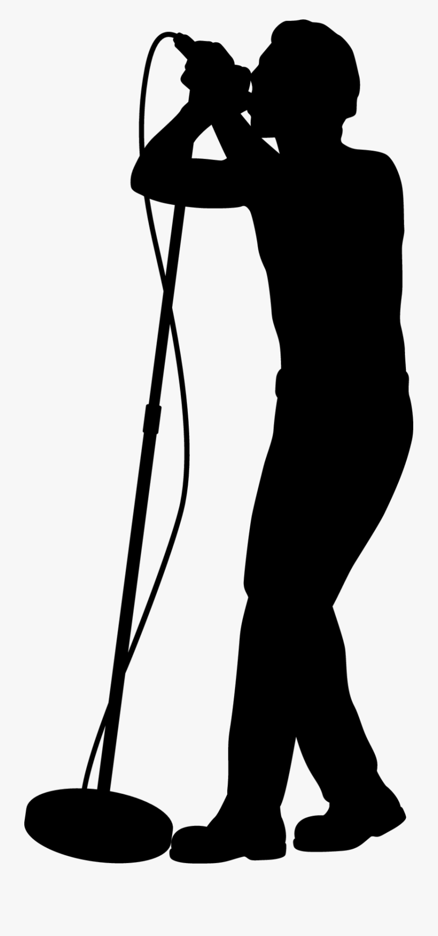 Silhouette Singer-songwriter Singing Female Clip Art - Male Singer Silhouette Png, Transparent Clipart