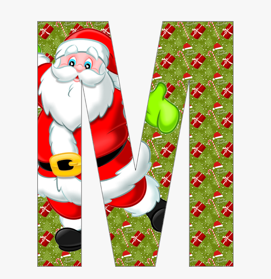 Merry Christmas Clipart Alphabet - Letter M Christmas Theme, Transparent Clipart
