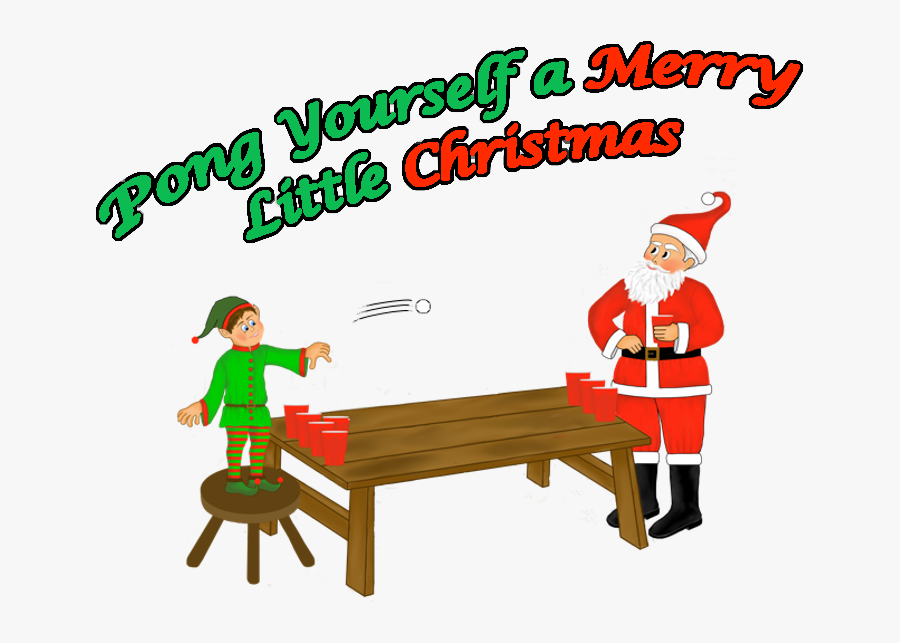Pong Yourself A Merry Little Christmas - Santa Playing Ping Pong, Transparent Clipart