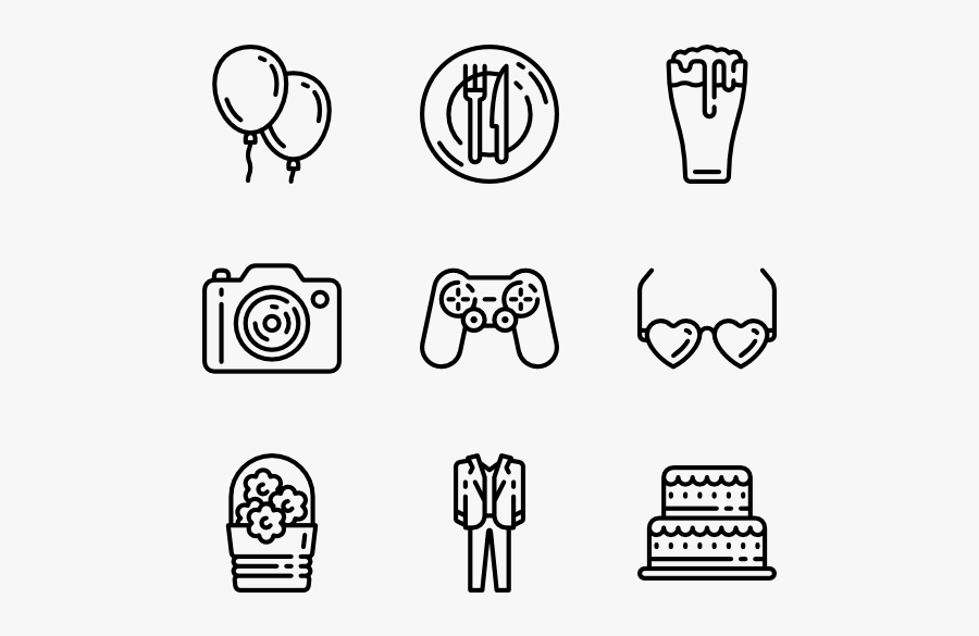 Party Elements - Transparent Background Travel Icons, Transparent Clipart