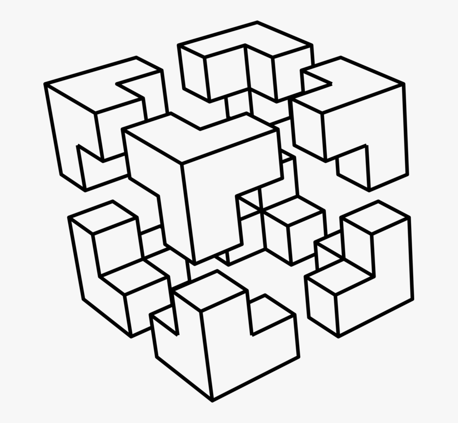Cut Cube - Cube Cut Art, Transparent Clipart