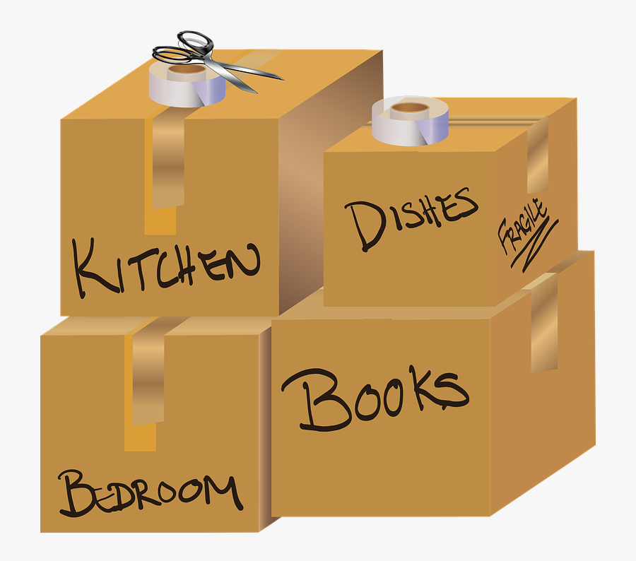 Moving Day Survival Guide - Cartoon Moving Boxes, Transparent Clipart