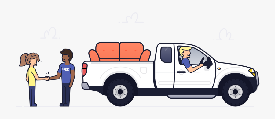 Furniture Delivery Pickup Truck, Transparent Clipart