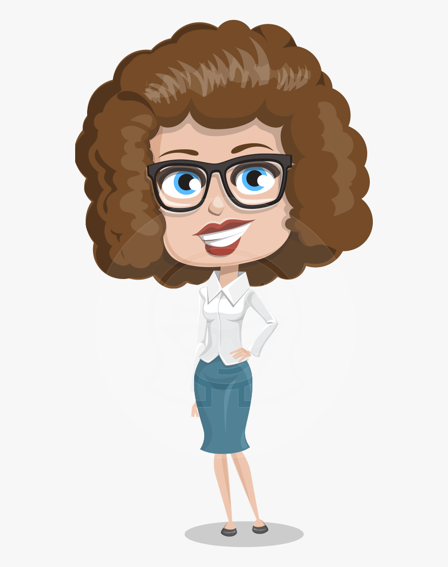 Clip Art Vector Fluffy Woman Character - Cartoon, Transparent Clipart