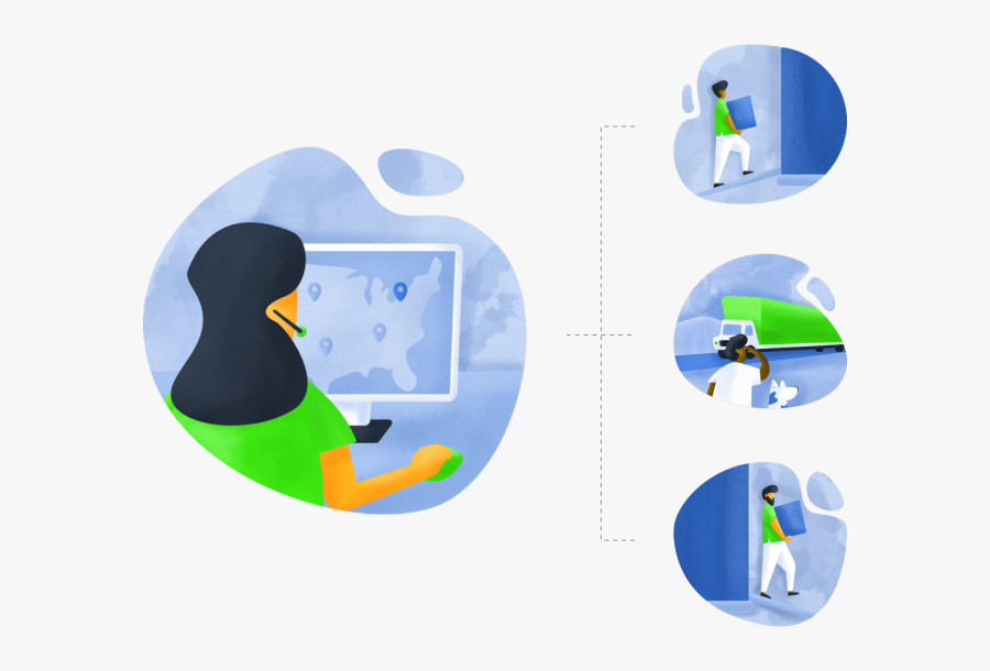 Movers Carrying A Piece Of Furniture - Graphic Design, Transparent Clipart