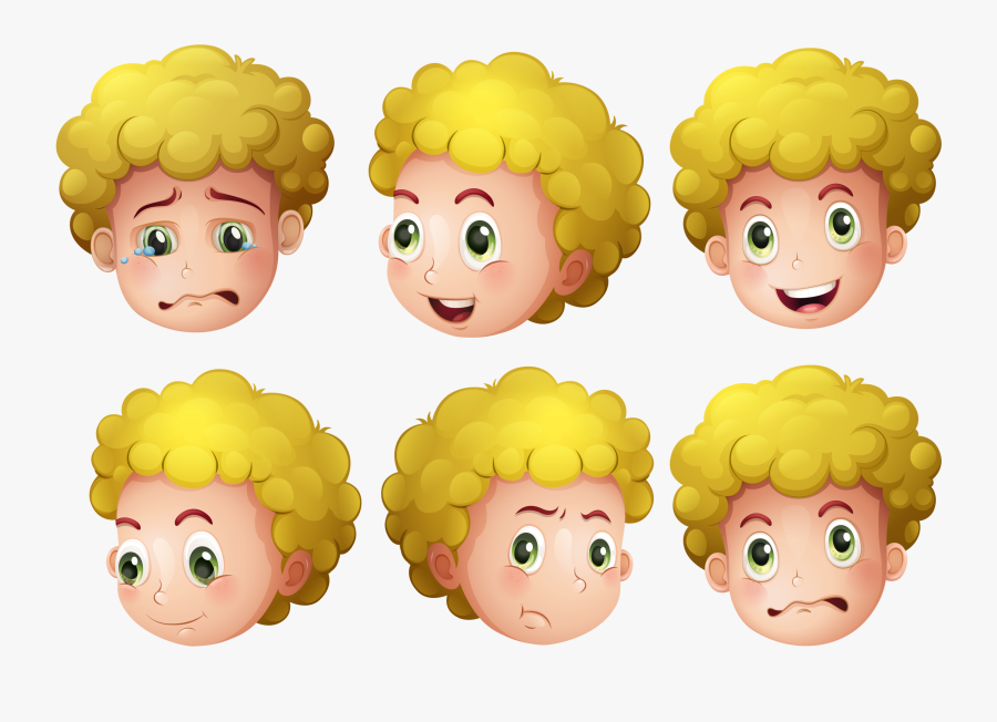 Transparent Feelings Png - Curly Hair Boy Vector, Transparent Clipart