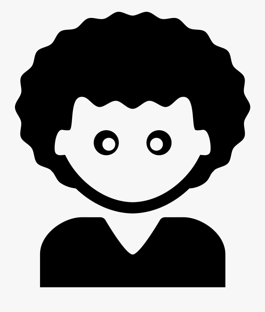 Young Man With Short Black Curly Hair - Curly Man Icon Png, Transparent Clipart