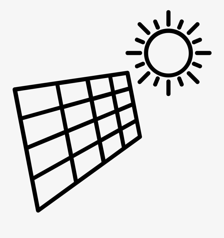 Transparent Solar Panel Icon Png - Sunny Clipart Black And White, Transparent Clipart